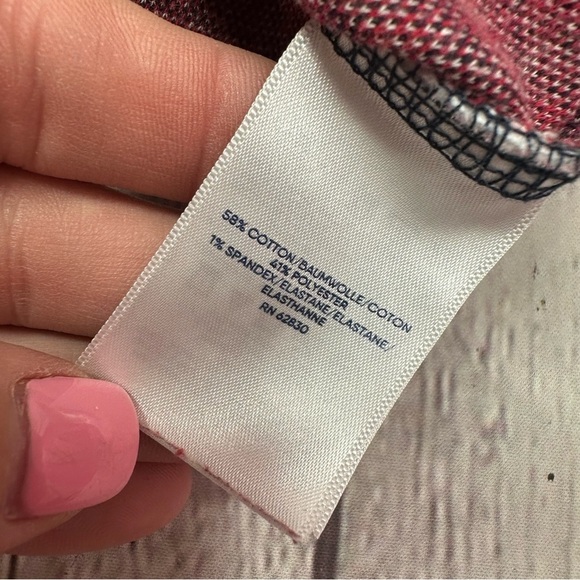 Lands' End red navy Cream Long Sleeve Boxy tunic top sz 1X cotton blend nautical - Picture 8 of 10